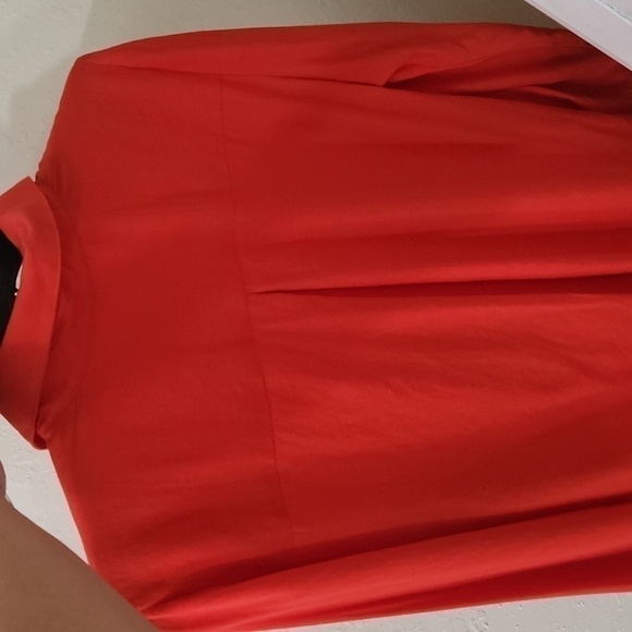 Gianni Bini Burnt Orange High Low blouse small Oversized Flowy Lagenlook Career - Picture 9 of 9